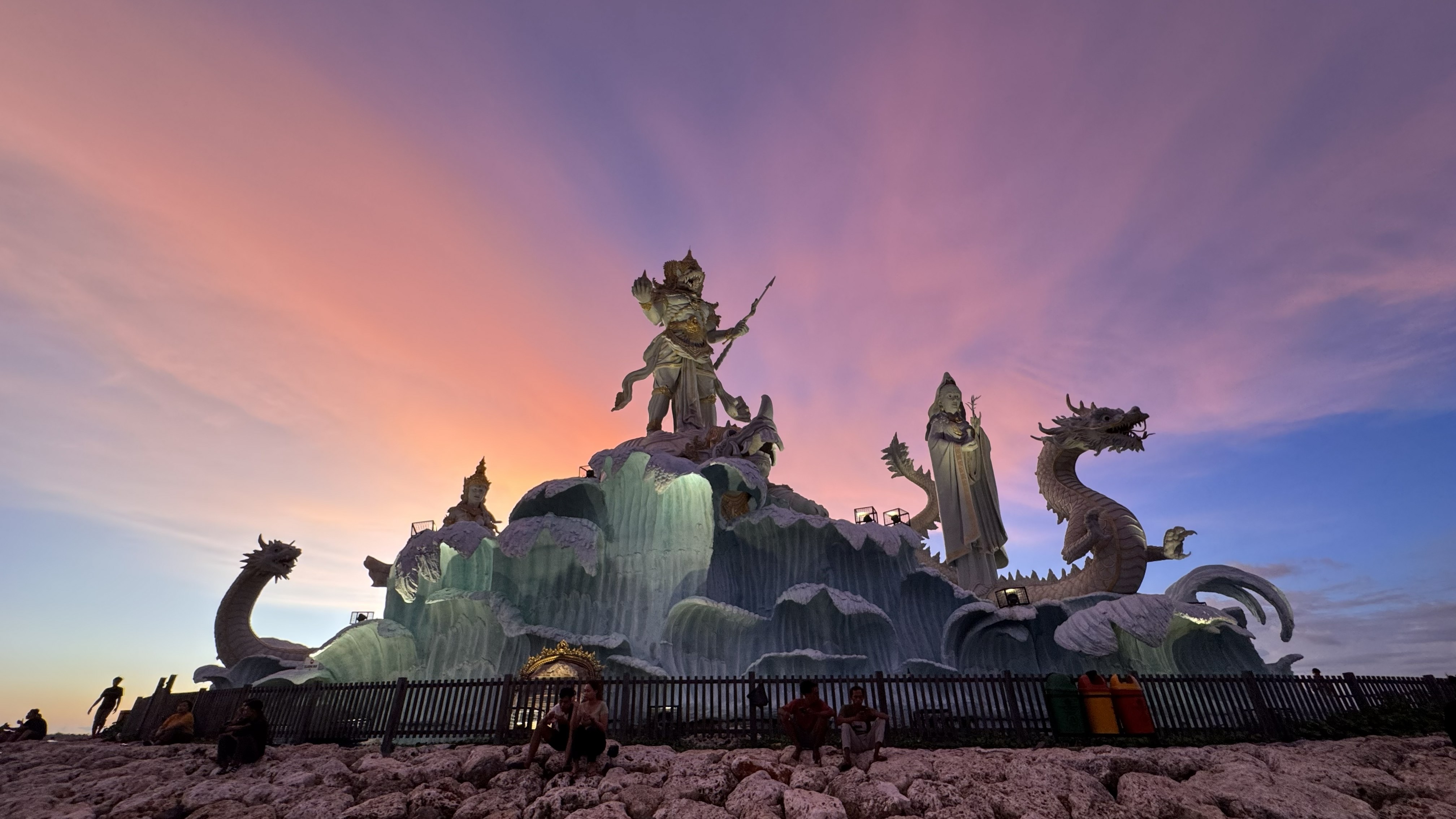 gods under sunset sky